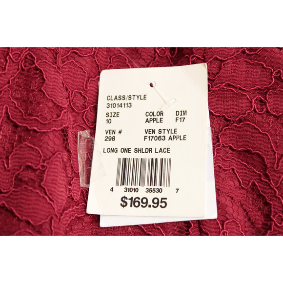 New One Shoulder Formal Bridesmaid Dress Women's 10 Apple Red Goddess Party Prom - Picture 9 of 10